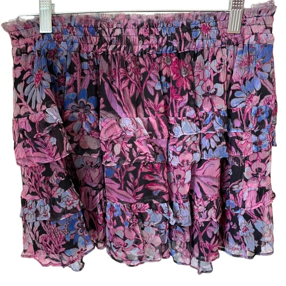 LoveShackFancy Benicia Skirt Midnight Light Tiered Ruffle Floral - Picture 4 of 12